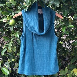 Anthropologie. Deep aqua cowl neck top